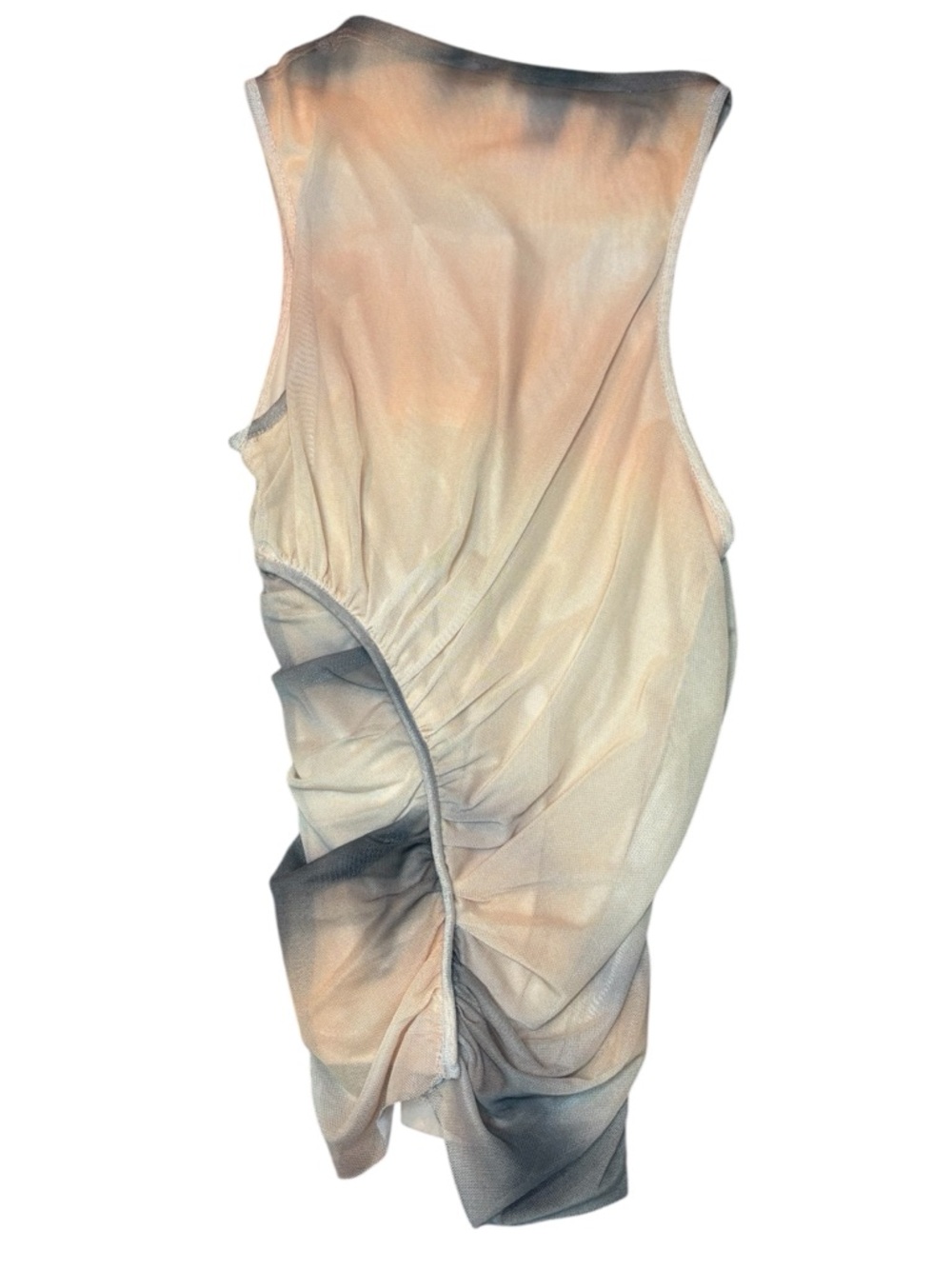 NEW Zara asymmetrical ruched top cream grey xsmall - Picture 2 of 5